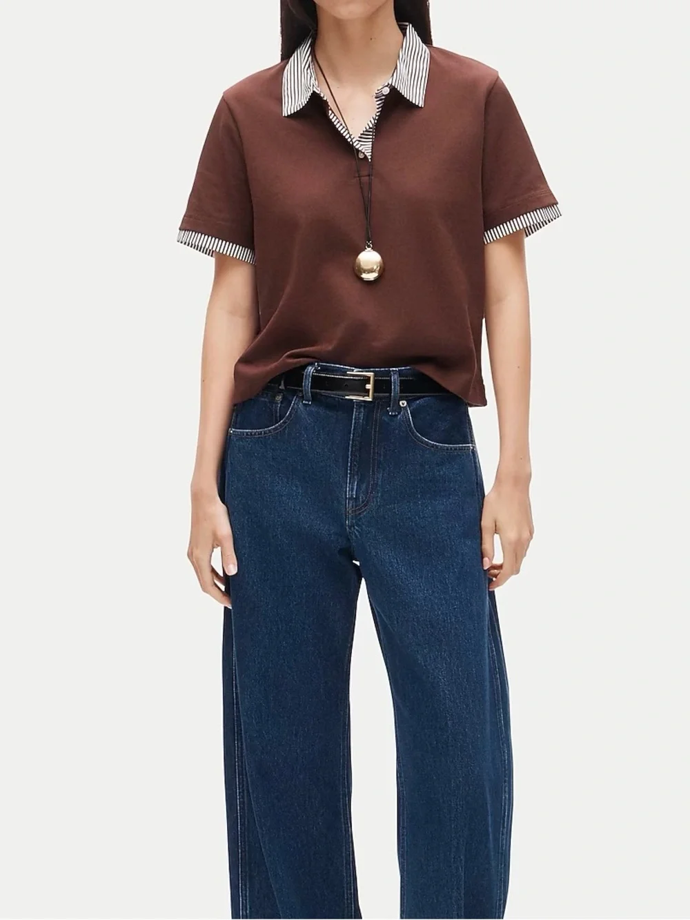 NWT J.Crew Poplin-collar Polo in Mariner Cotton - Cubeb Berry